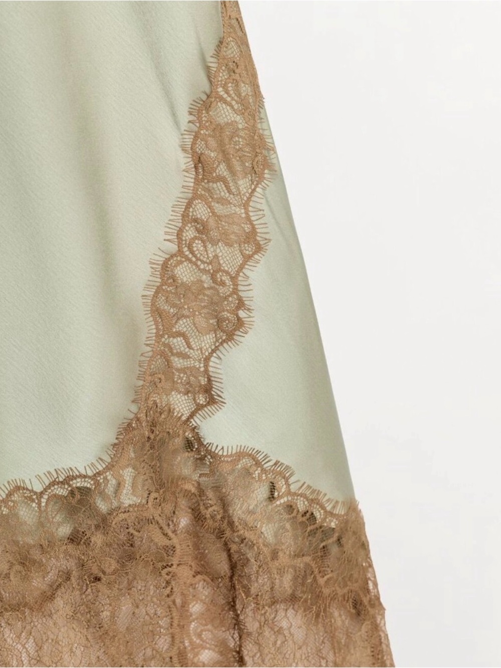Zara Taupe Lace Trim Slip Dress - Picture 4 of 4